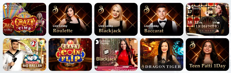 Jeux de casino en direct CASINIA CASINO