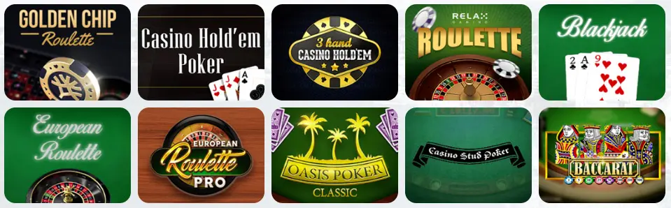 Jeux de table au CASINIA CASINO